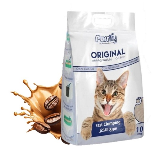 [635934609236-Coffee] Purrify Original Cat Litter - 10 Liter - Coffee